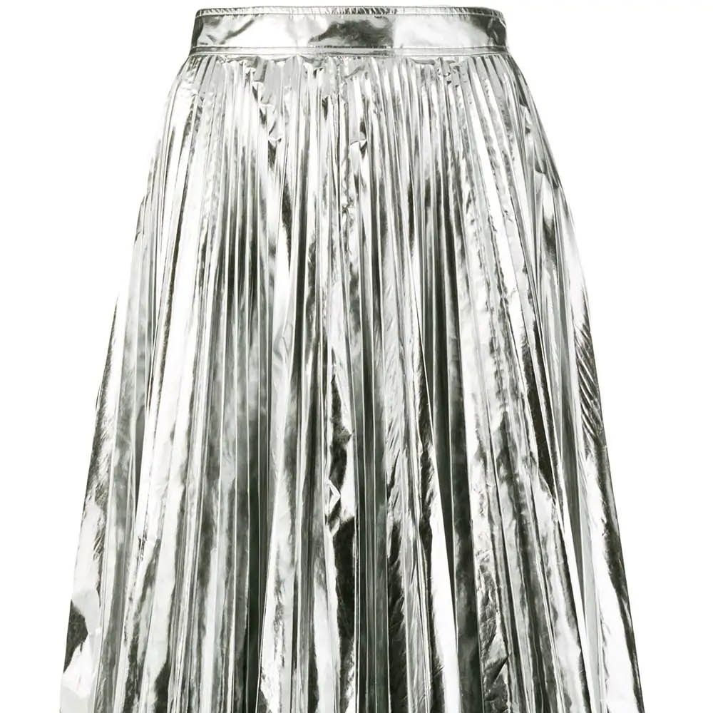 CALVIN KLEIN 205W39NYC METALLIC SILVER SKIRT, US 10